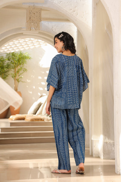 Harago Printed Cotton Jumpsuit with Shrug