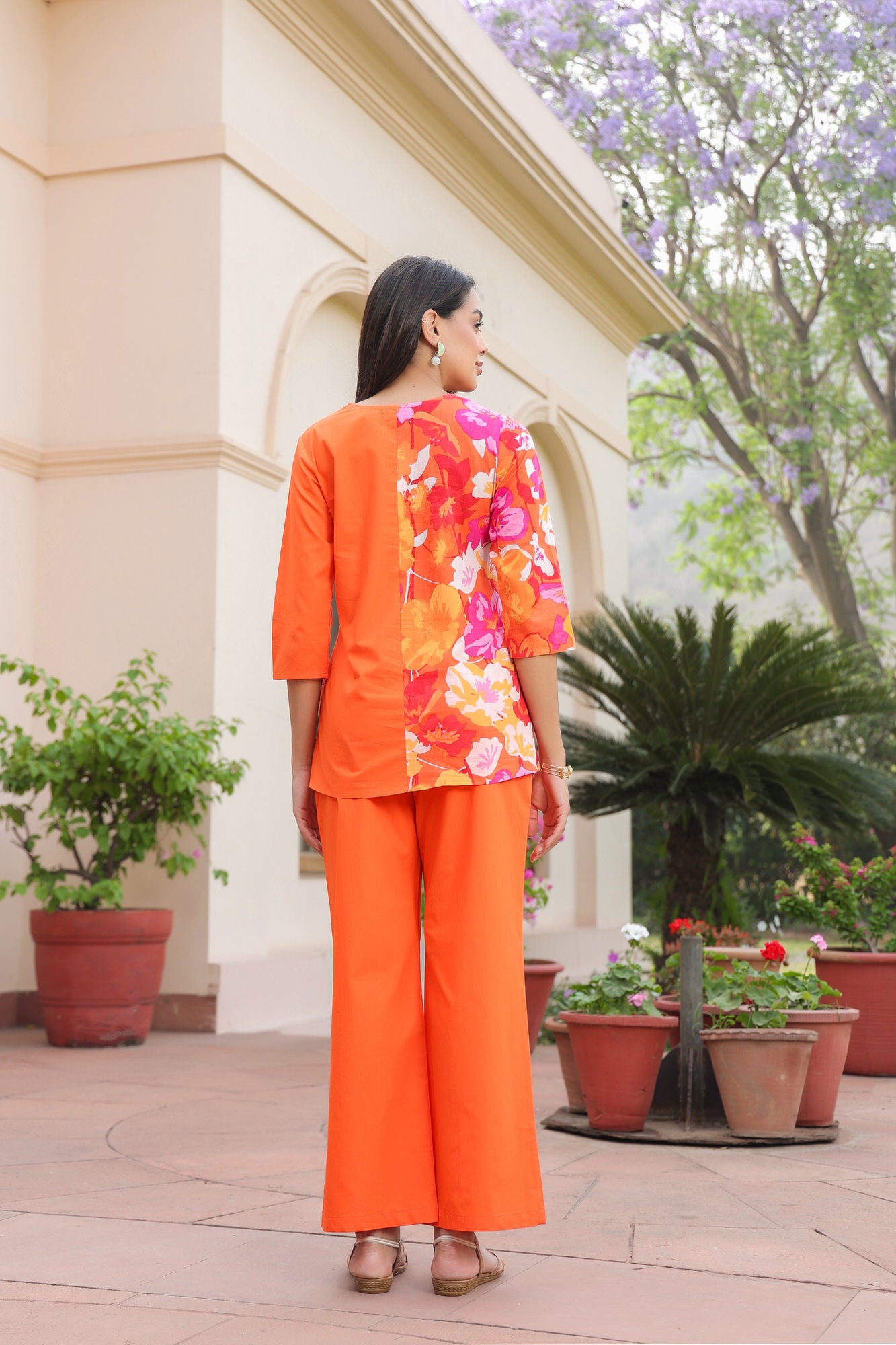 Citrus Chic Color Blocking Cotton Co-ord Set