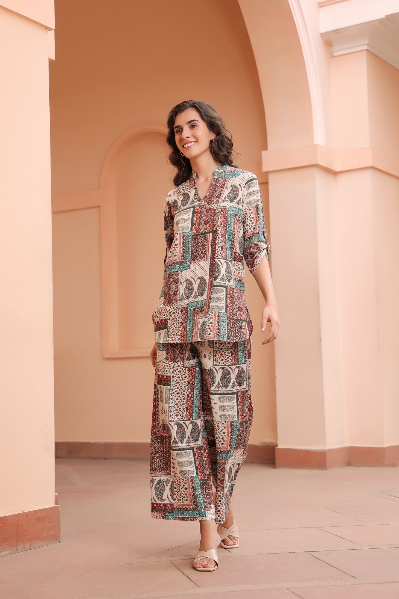 Patchwork Punk Cotton Flex Co-ord Set