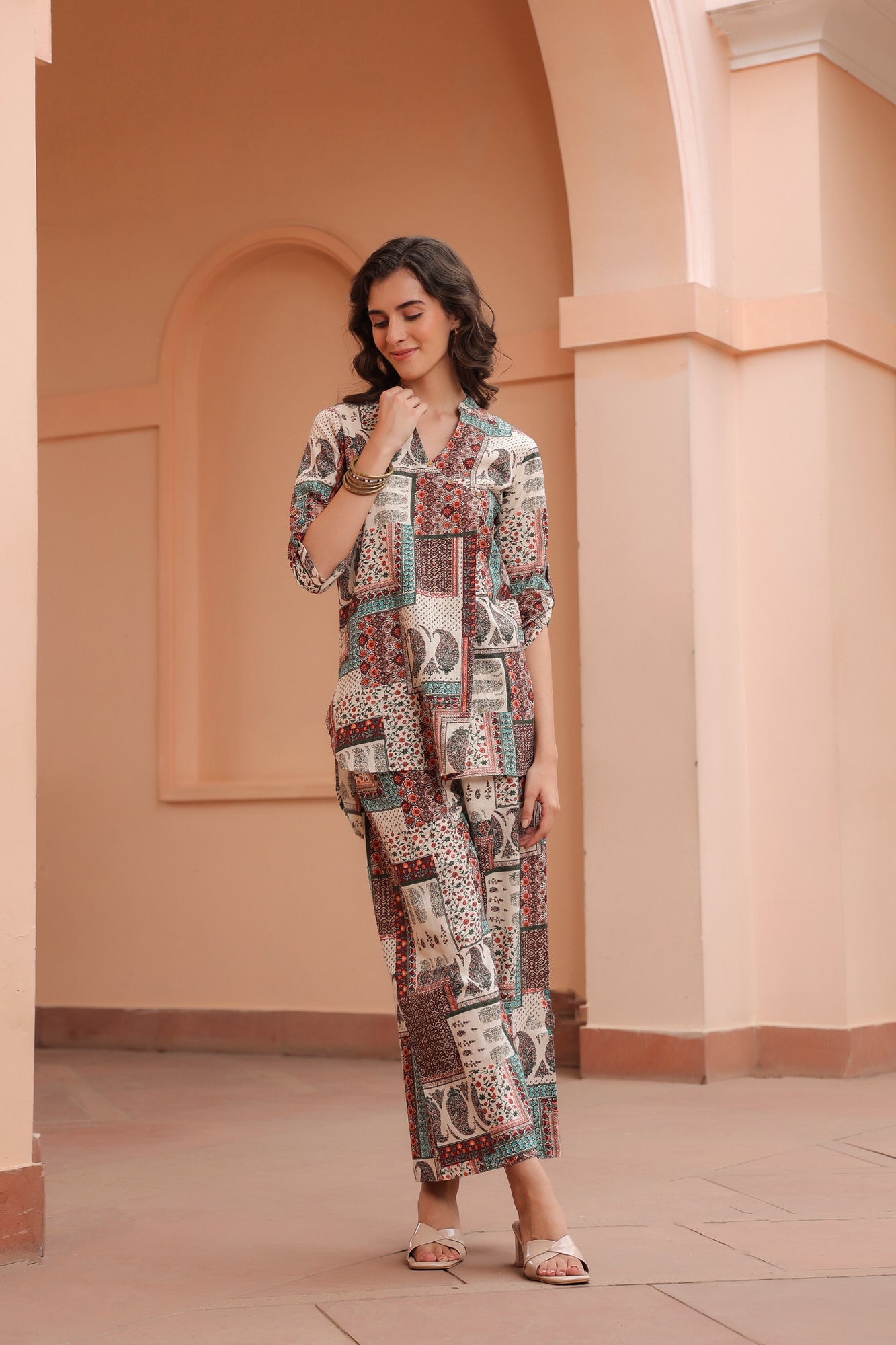 Patchwork Punk Cotton Flex Co-ord Set