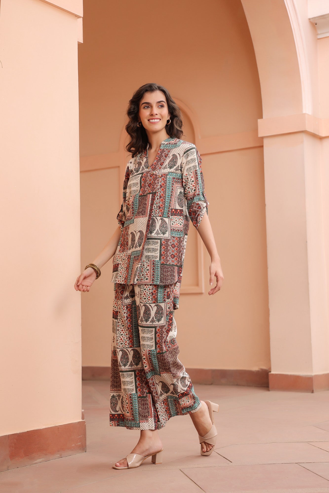 Patchwork Punk Cotton Flex Co-ord Set