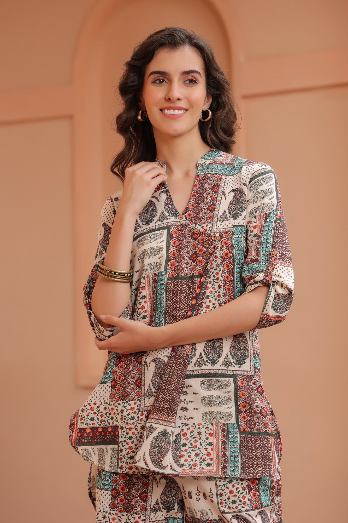 Patchwork Punk Cotton Flex Co-ord Set