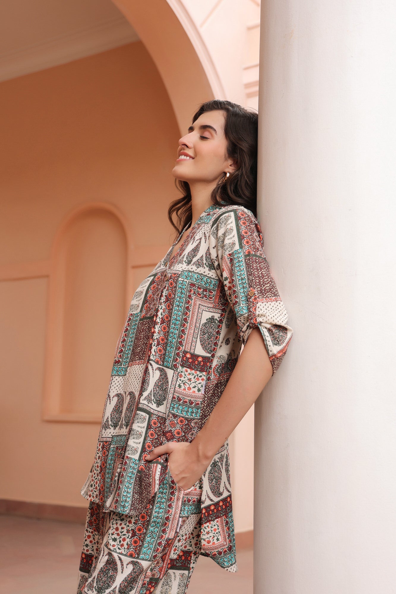 Patchwork Punk Cotton Flex Co-ord Set