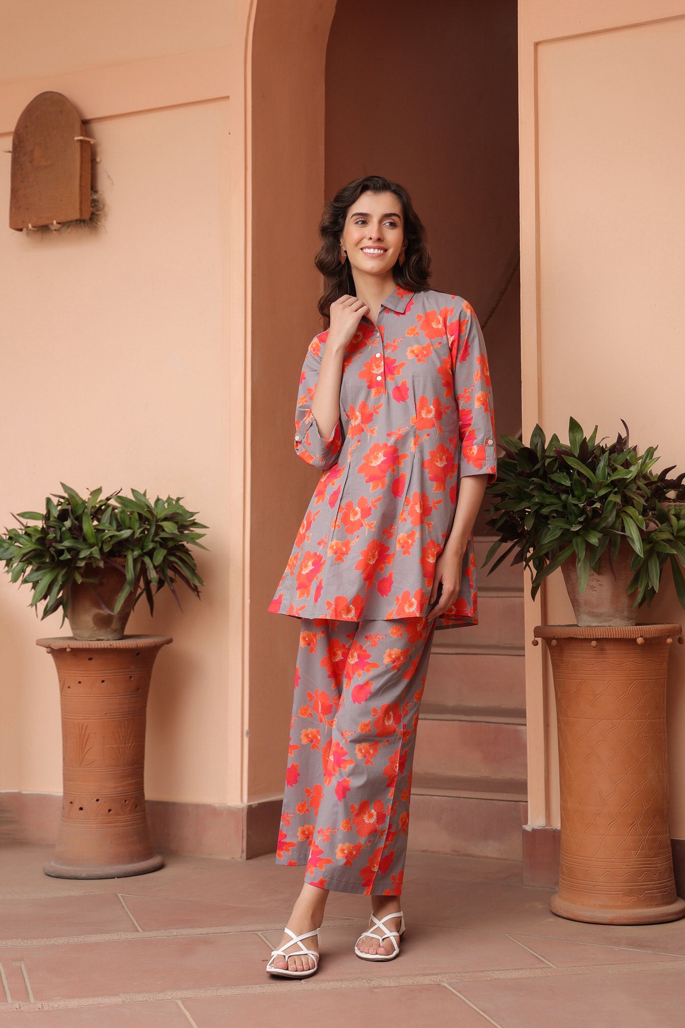 Twigs & Tangerine Floral Cotton Co-ord Set
