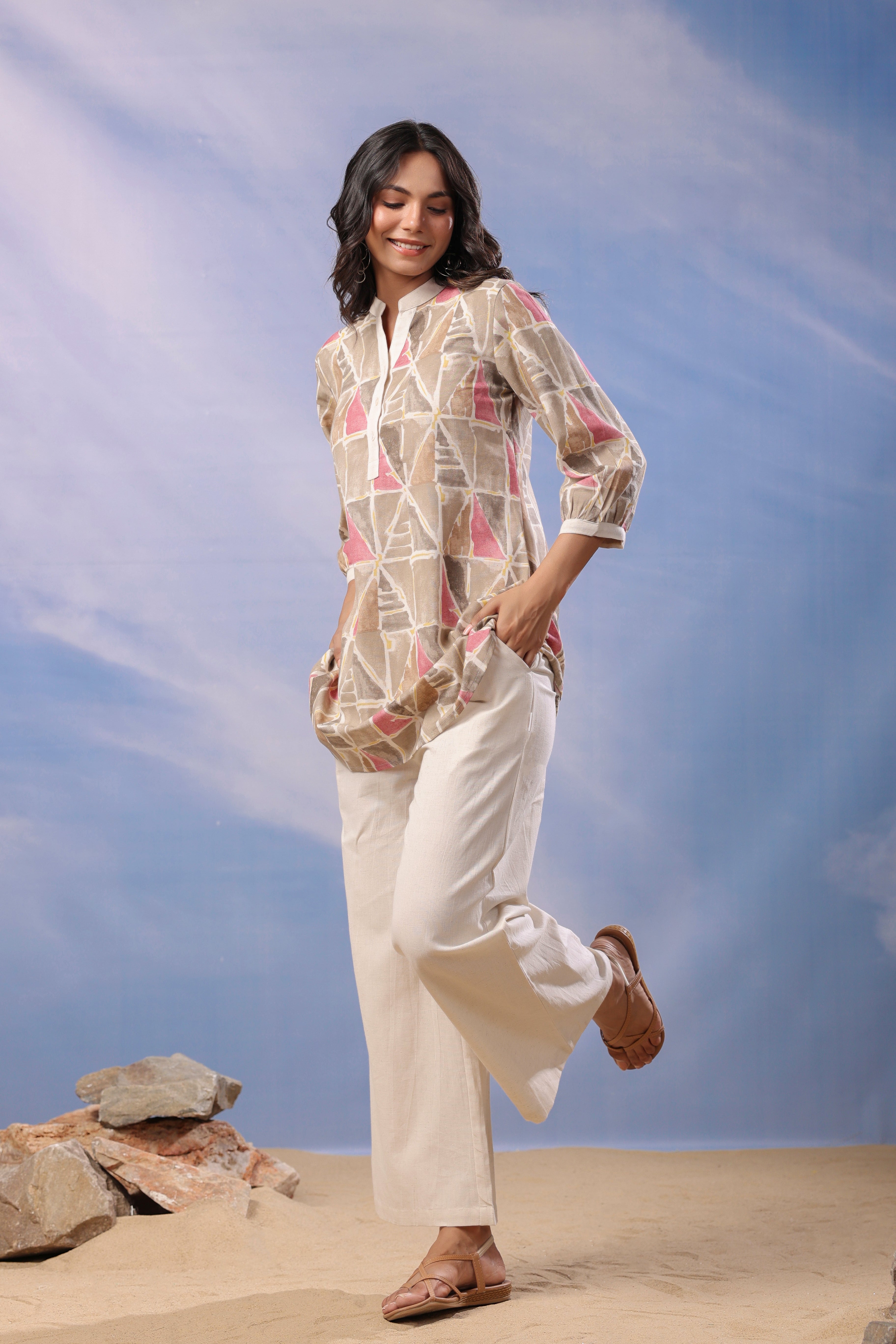 Sandstone Chic Cotton Flex Co-ord Set