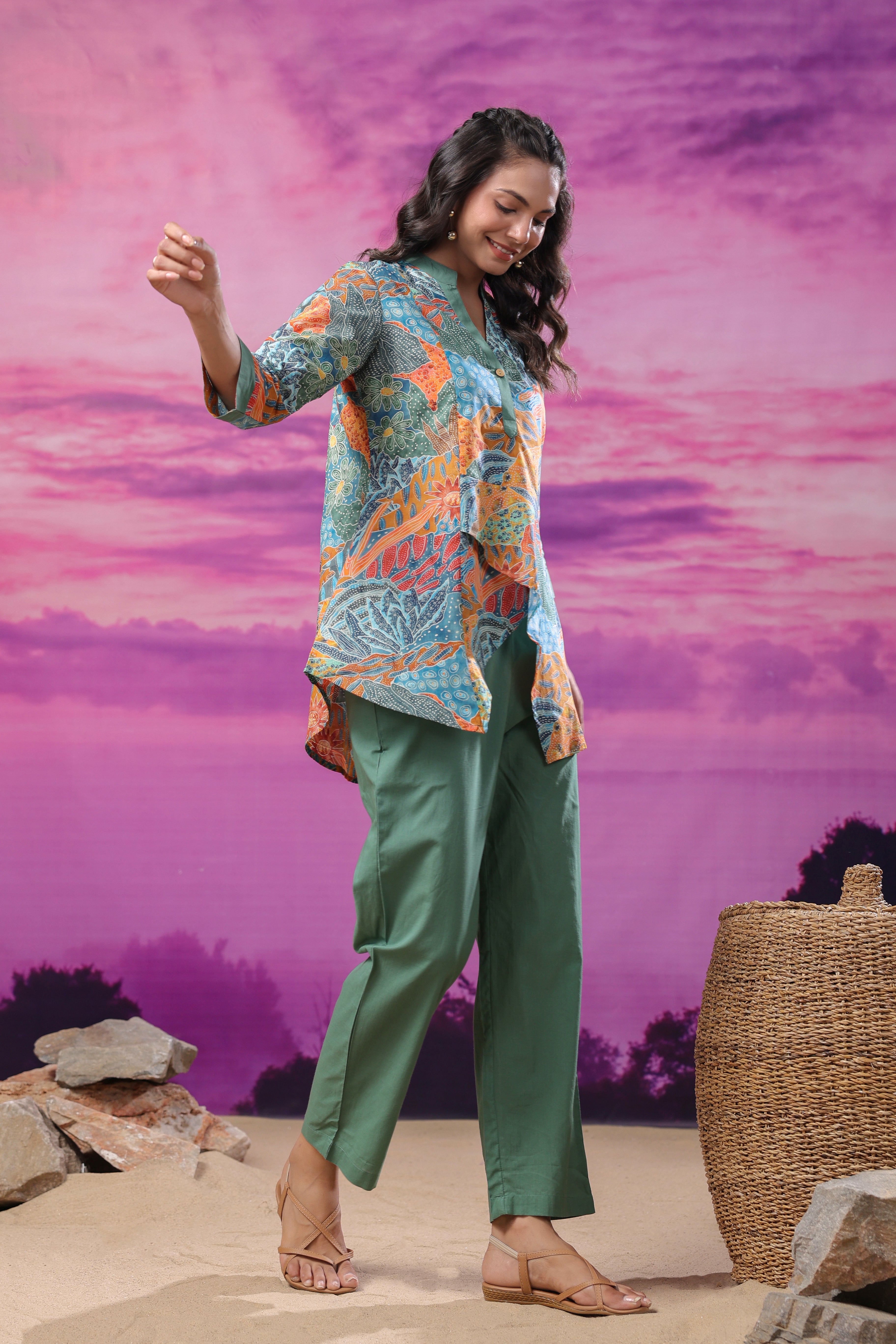 Verdant Vista Cotton Co-ord Set