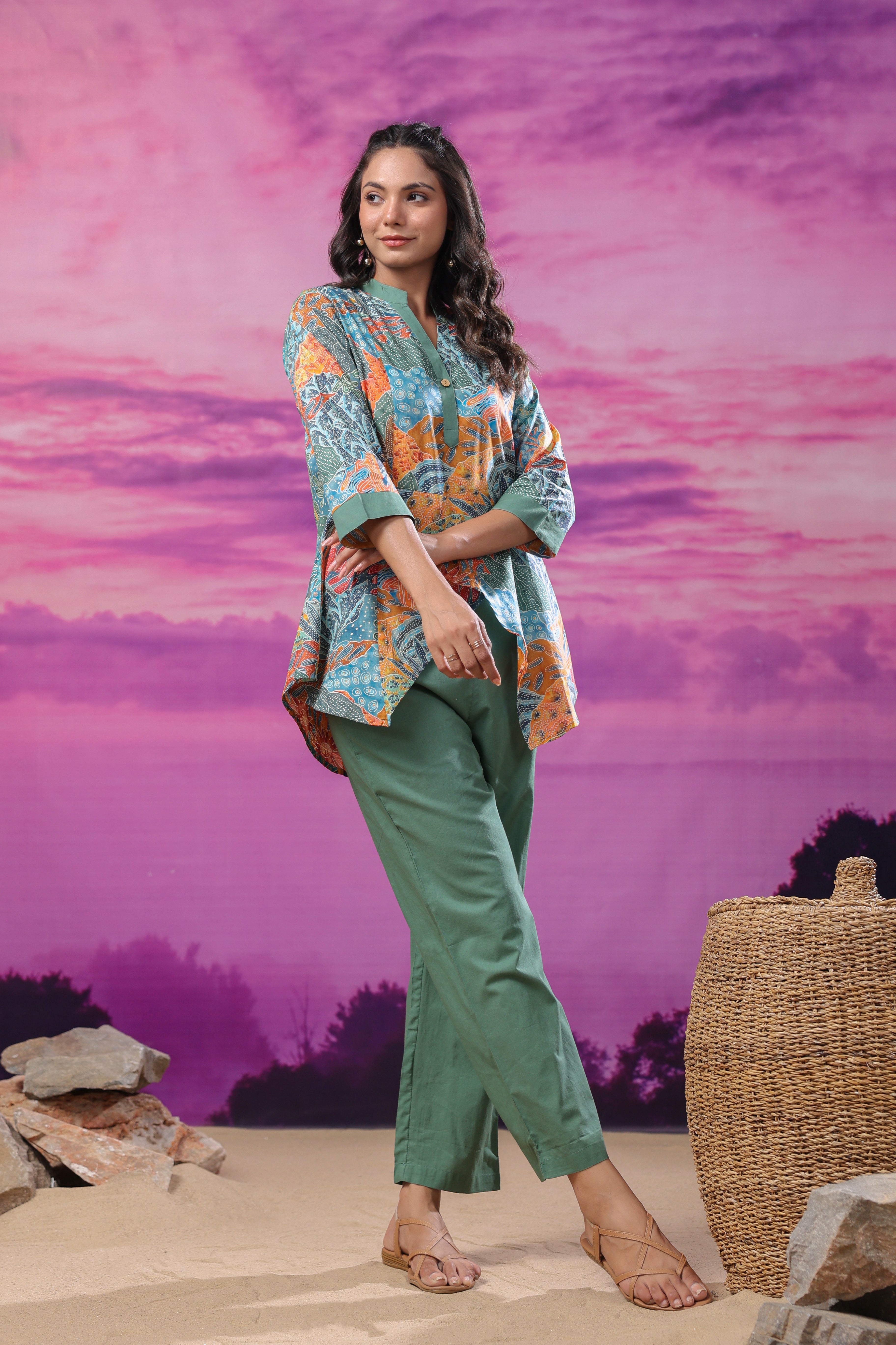 Verdant Vista Cotton Co-ord Set