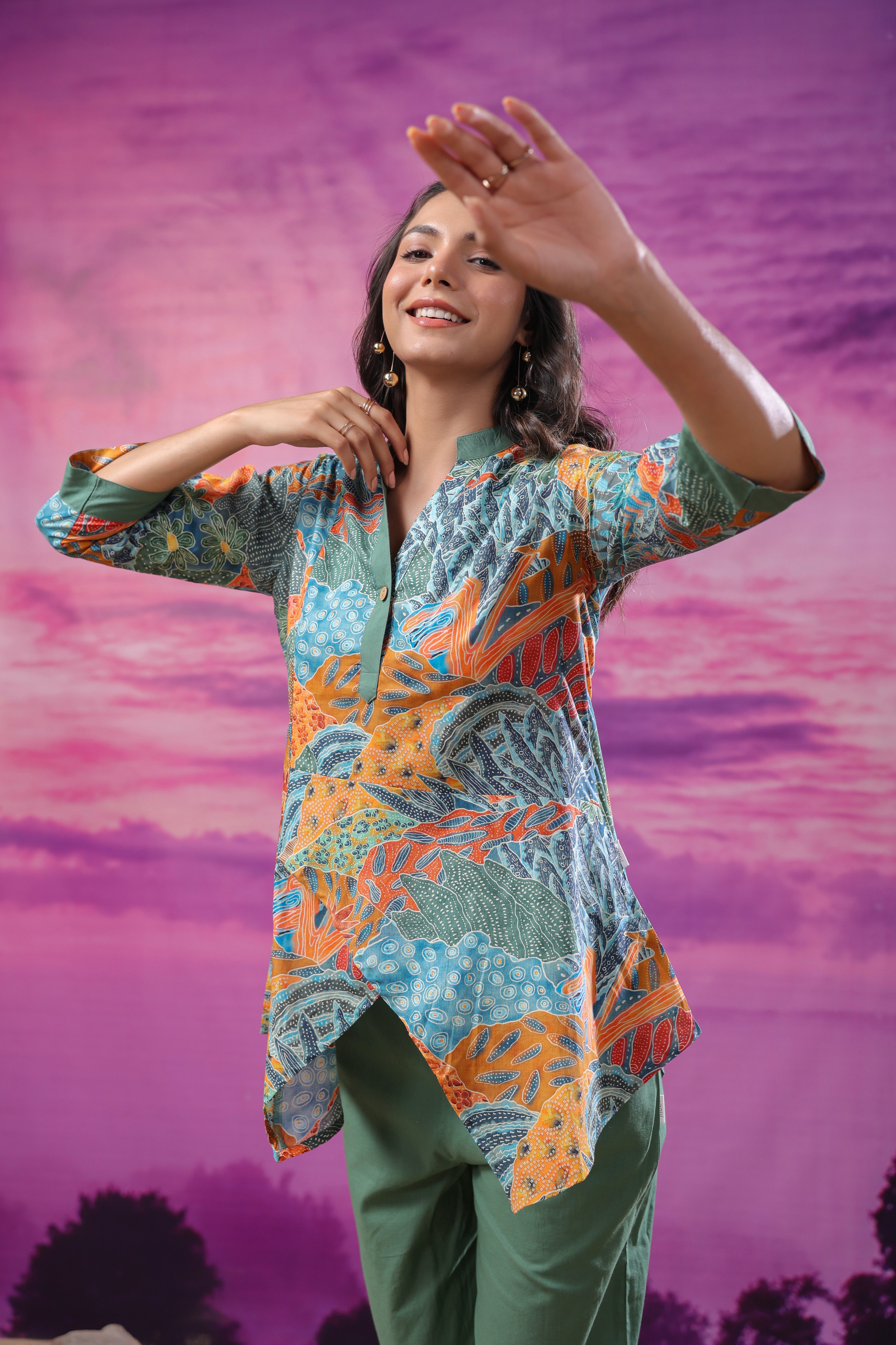 Verdant Vista Cotton Co-ord Set