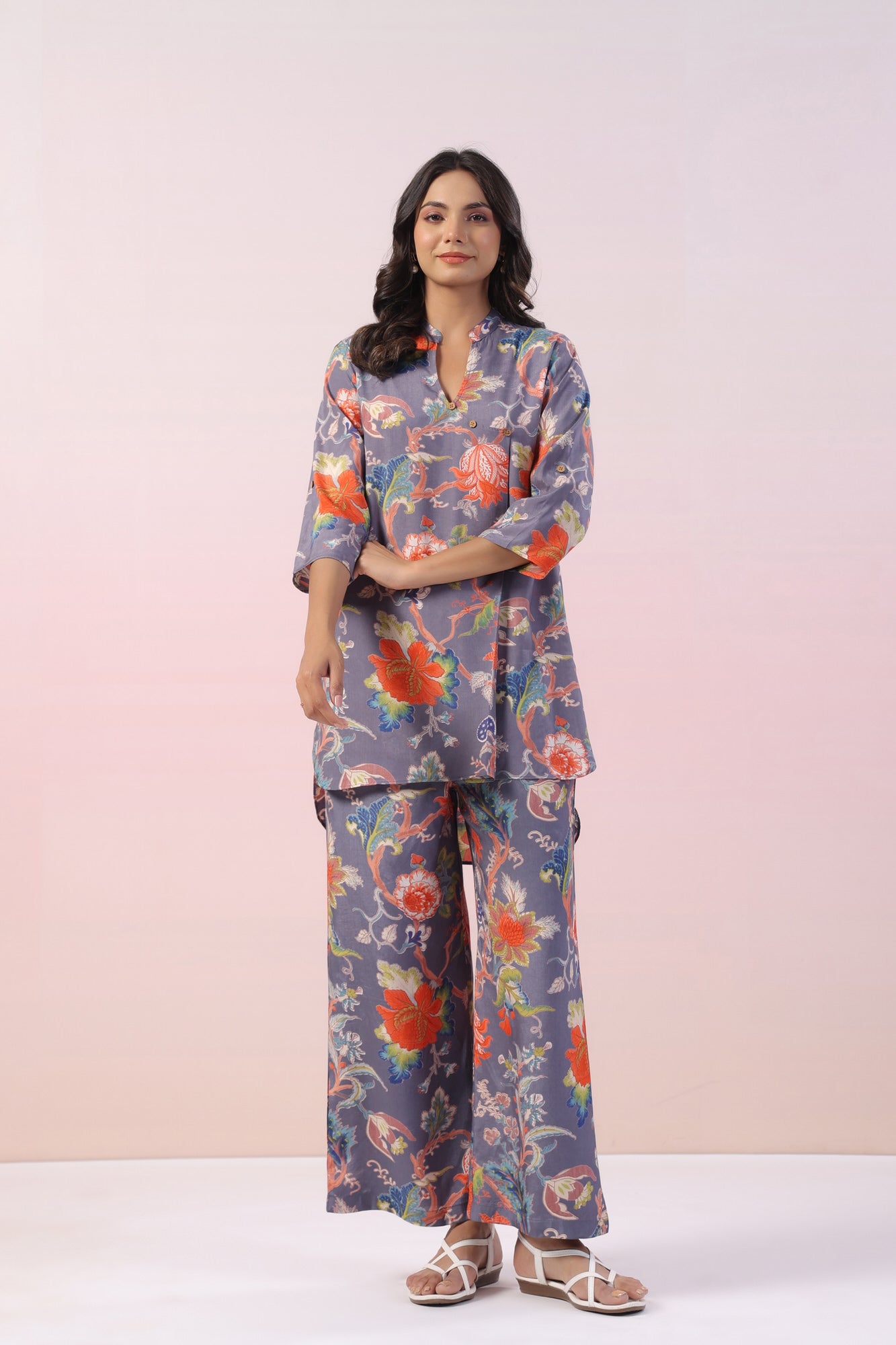 Odoko Floral Russian Silk Co-ord Set