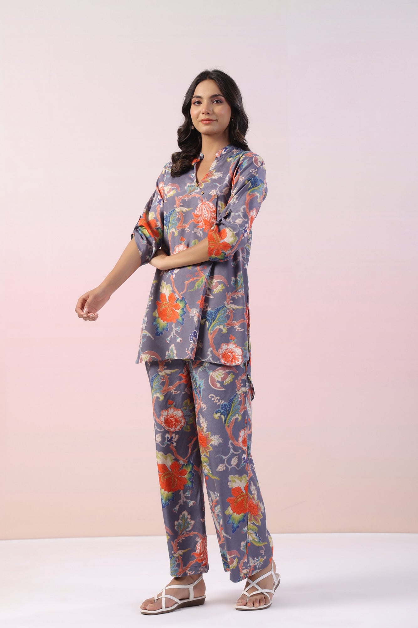 Odoko Floral Russian Silk Co-ord Set