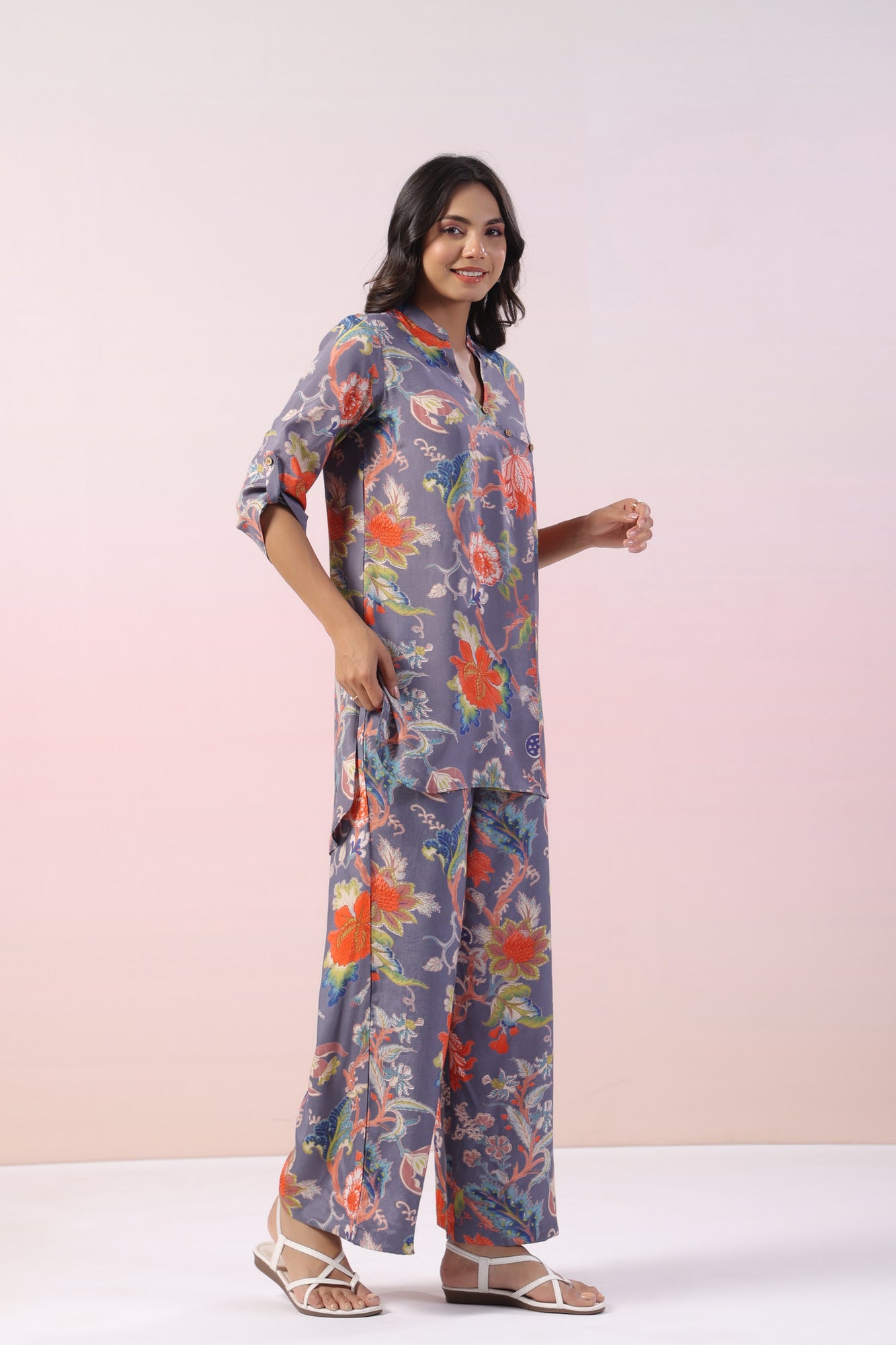 Odoko Floral Russian Silk Co-ord Set
