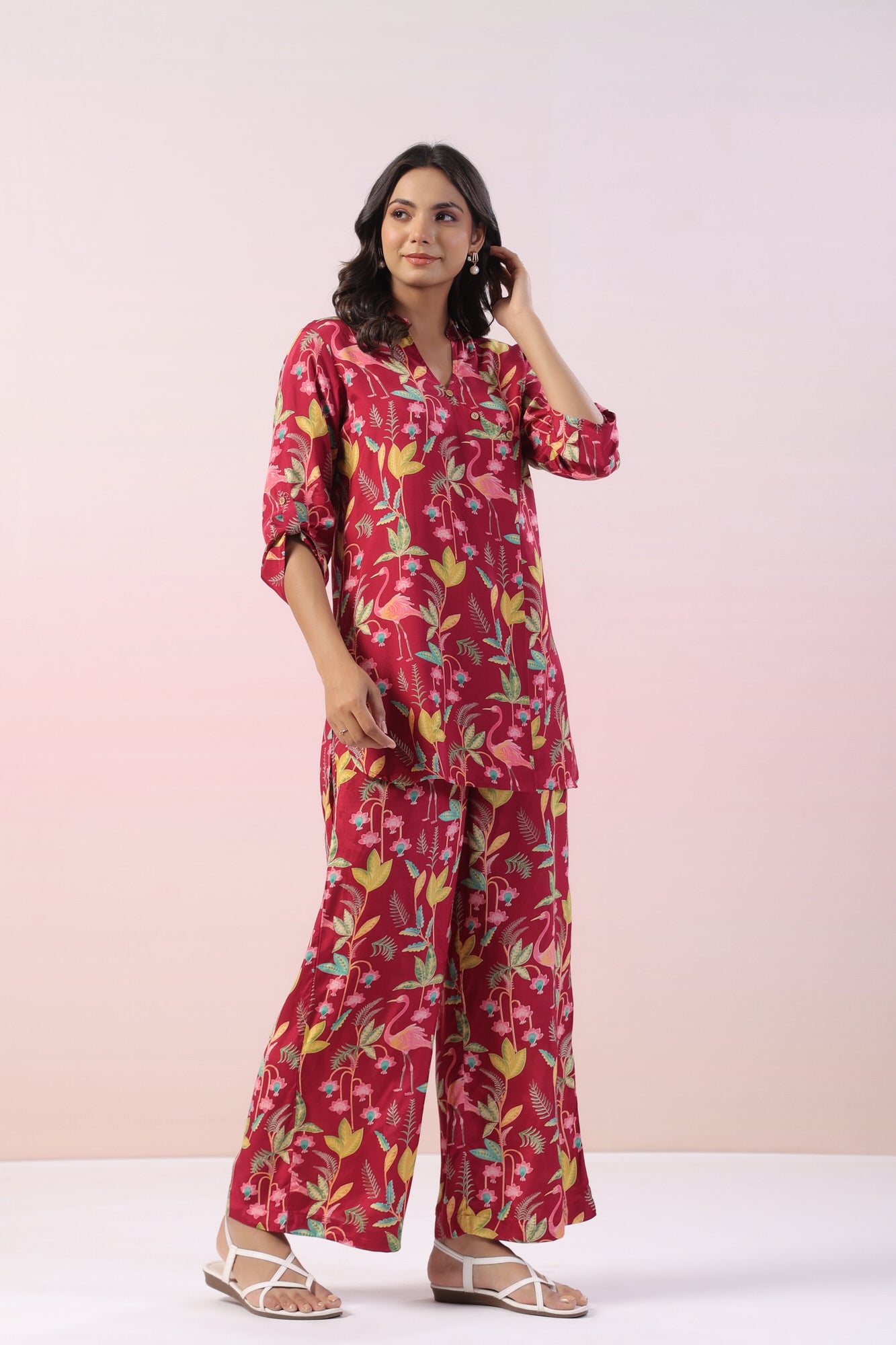 Nova Floral Russian Silk Co-ord Set