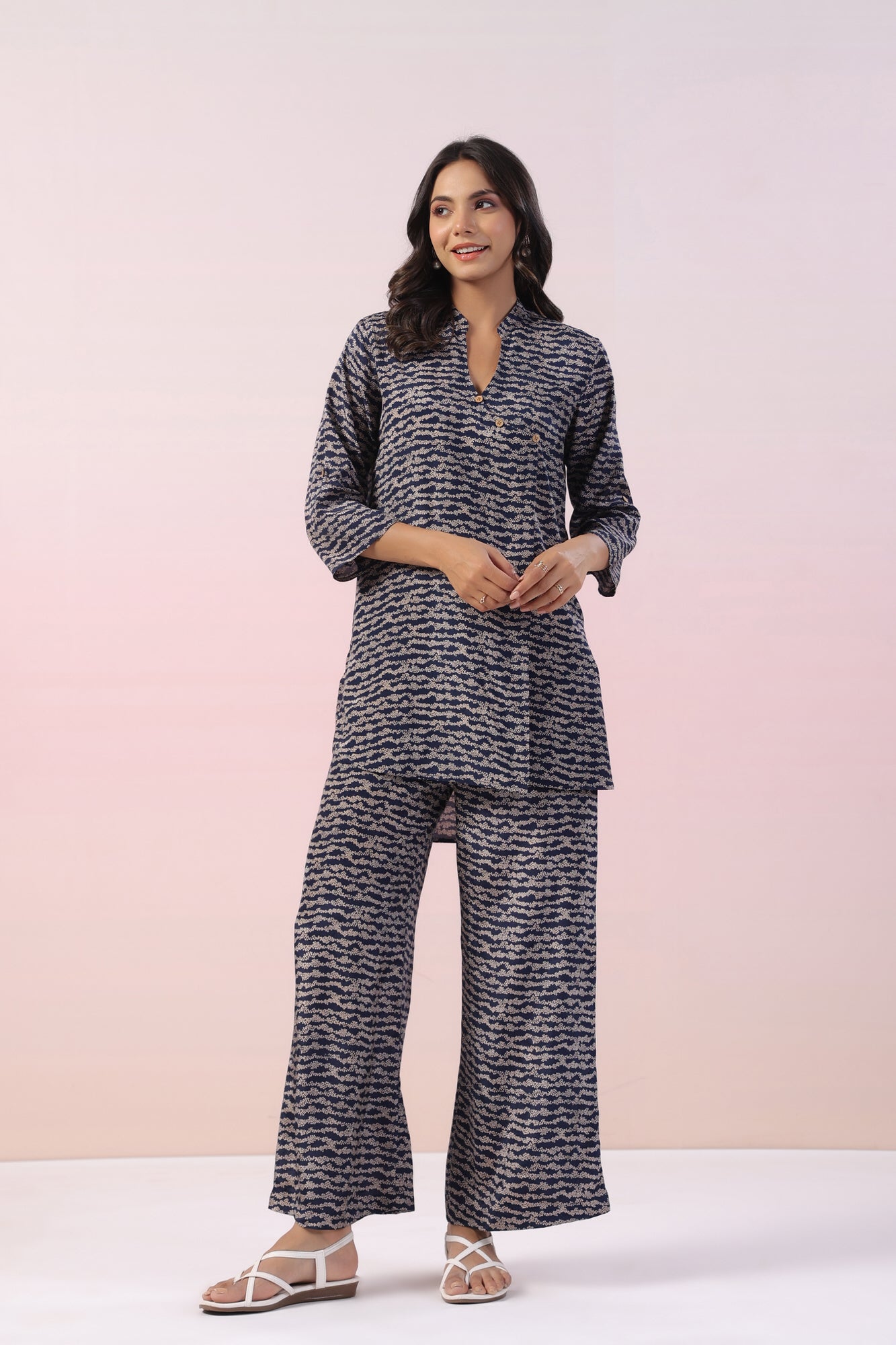 Accordion Russian Silk Co-ord Set