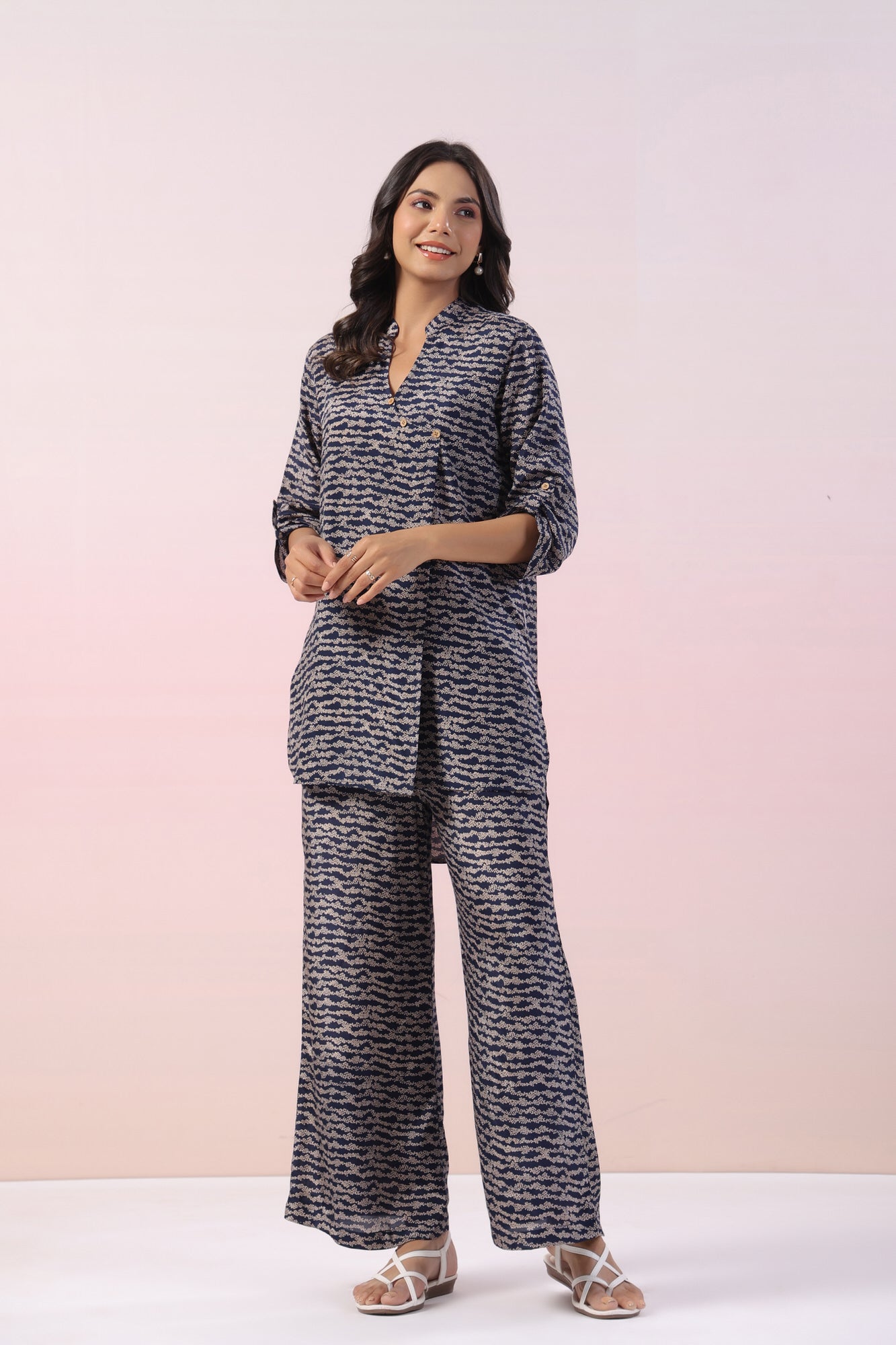 Accordion Russian Silk Co-ord Set