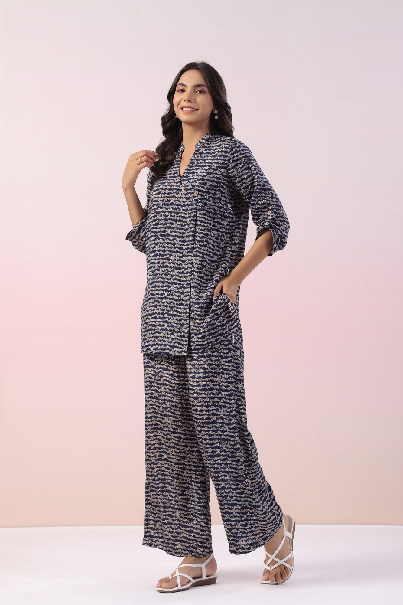 Accordion Russian Silk Co-ord Set