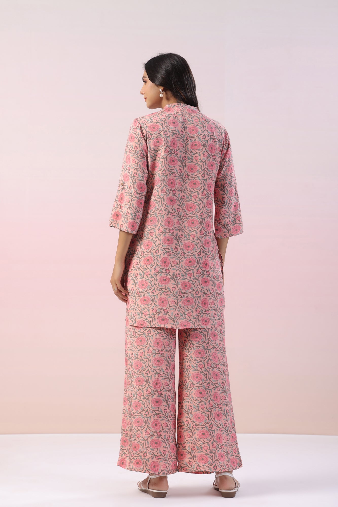 Juni Jaal Floral Russian Silk Co-ord Set
