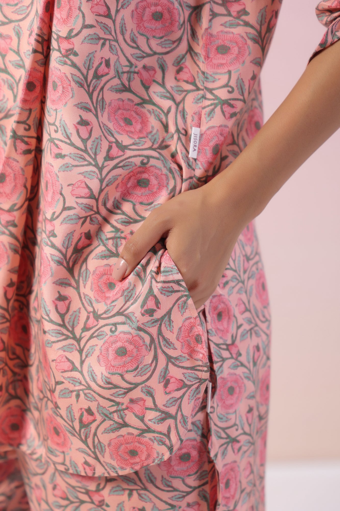 Juni Jaal Floral Russian Silk Co-ord Set
