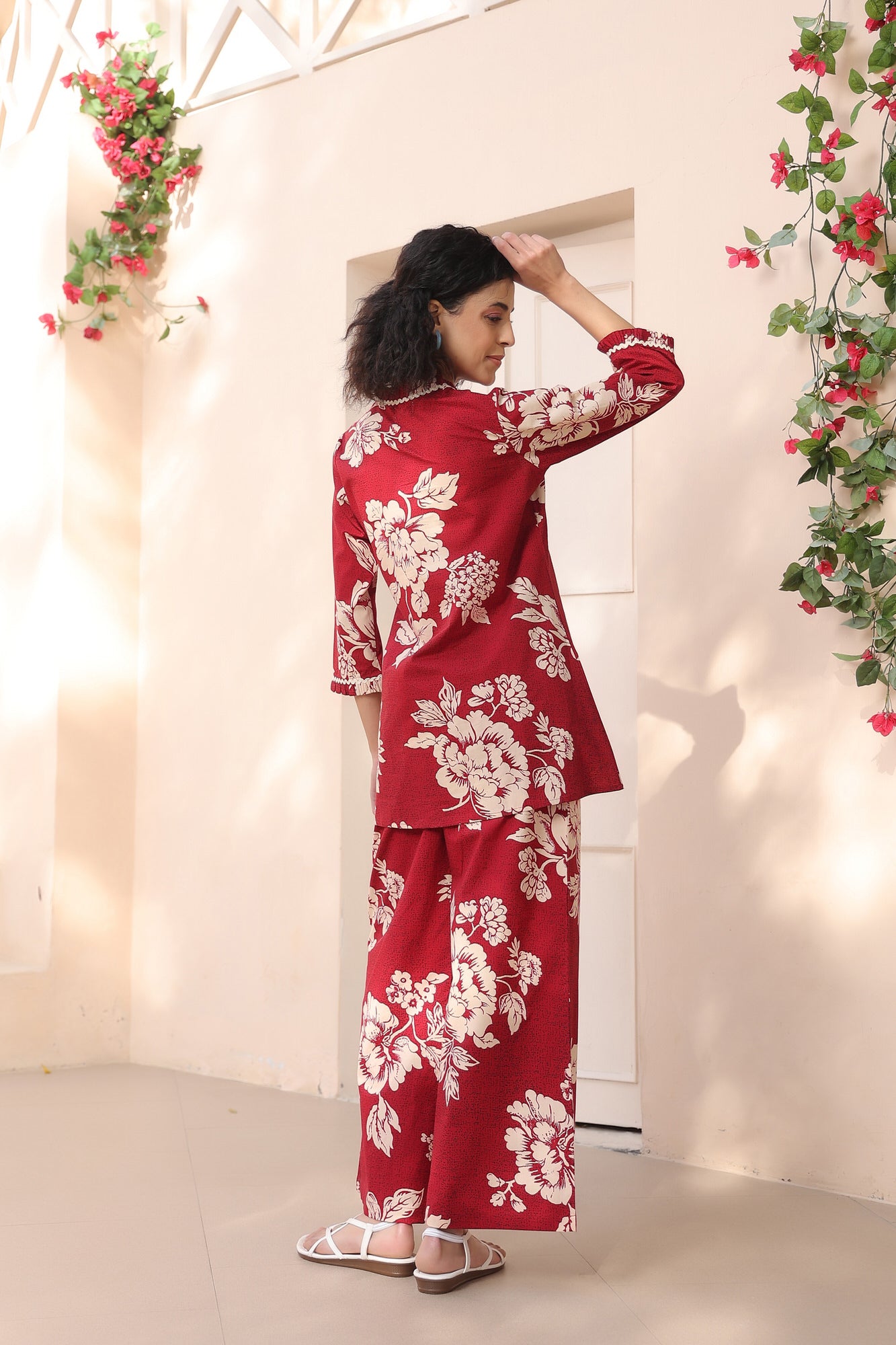 Kinetic Maroon Cotton Co-ord Set