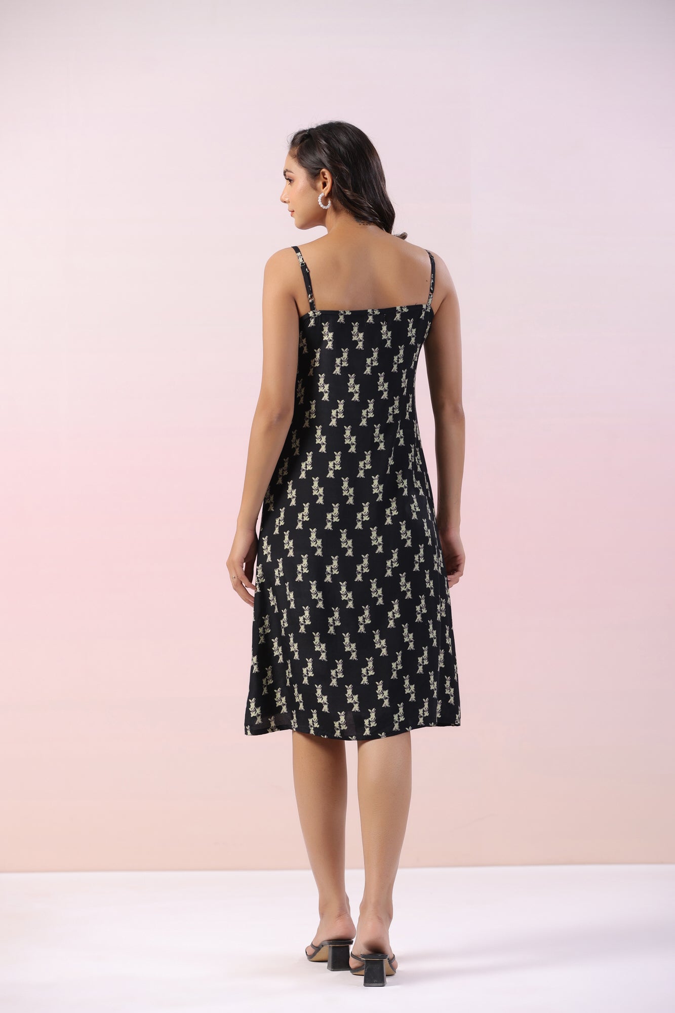 Dicentra Black Motif Russian Silk Dress