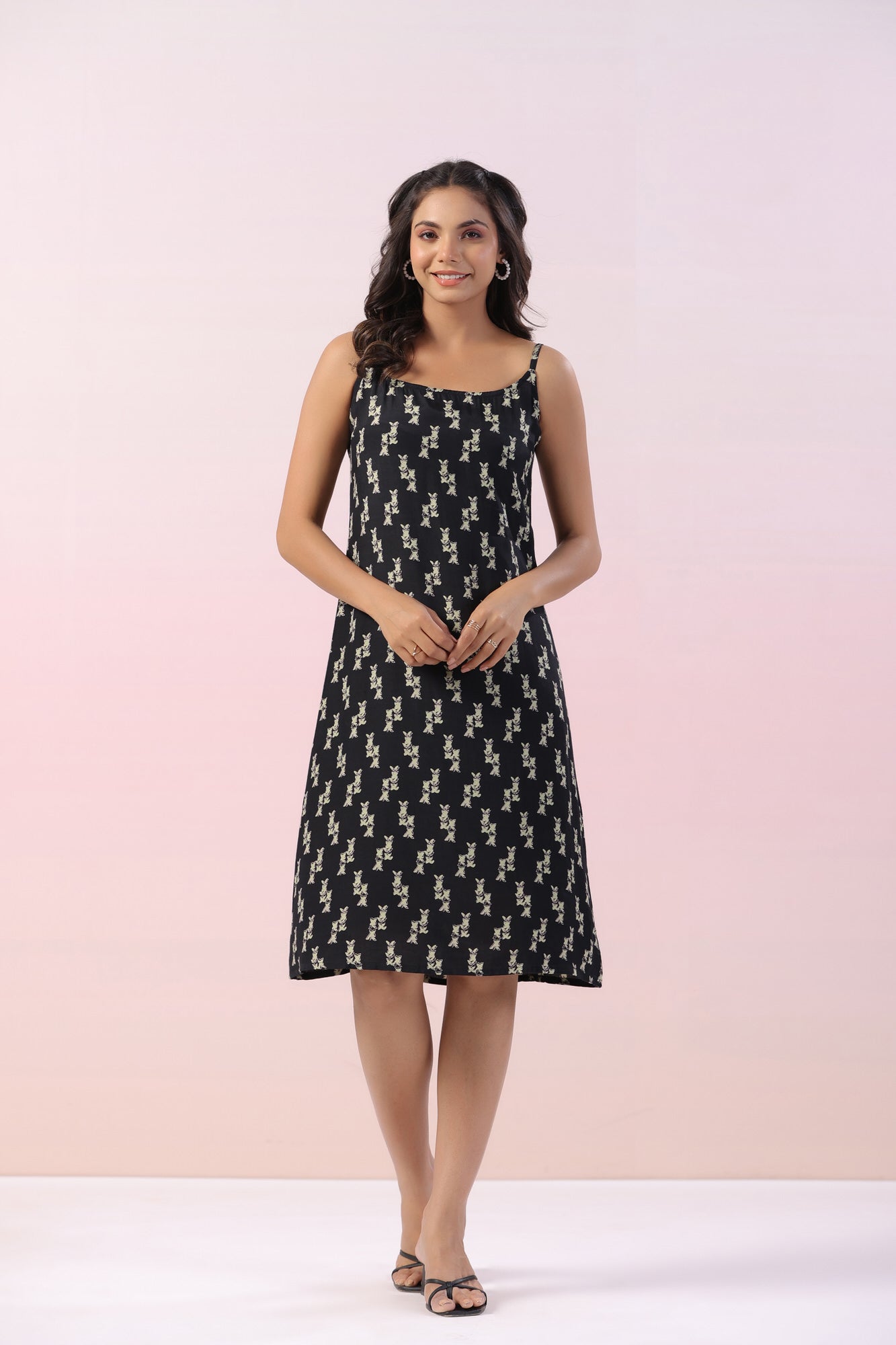 Dicentra Black Motif Russian Silk Dress