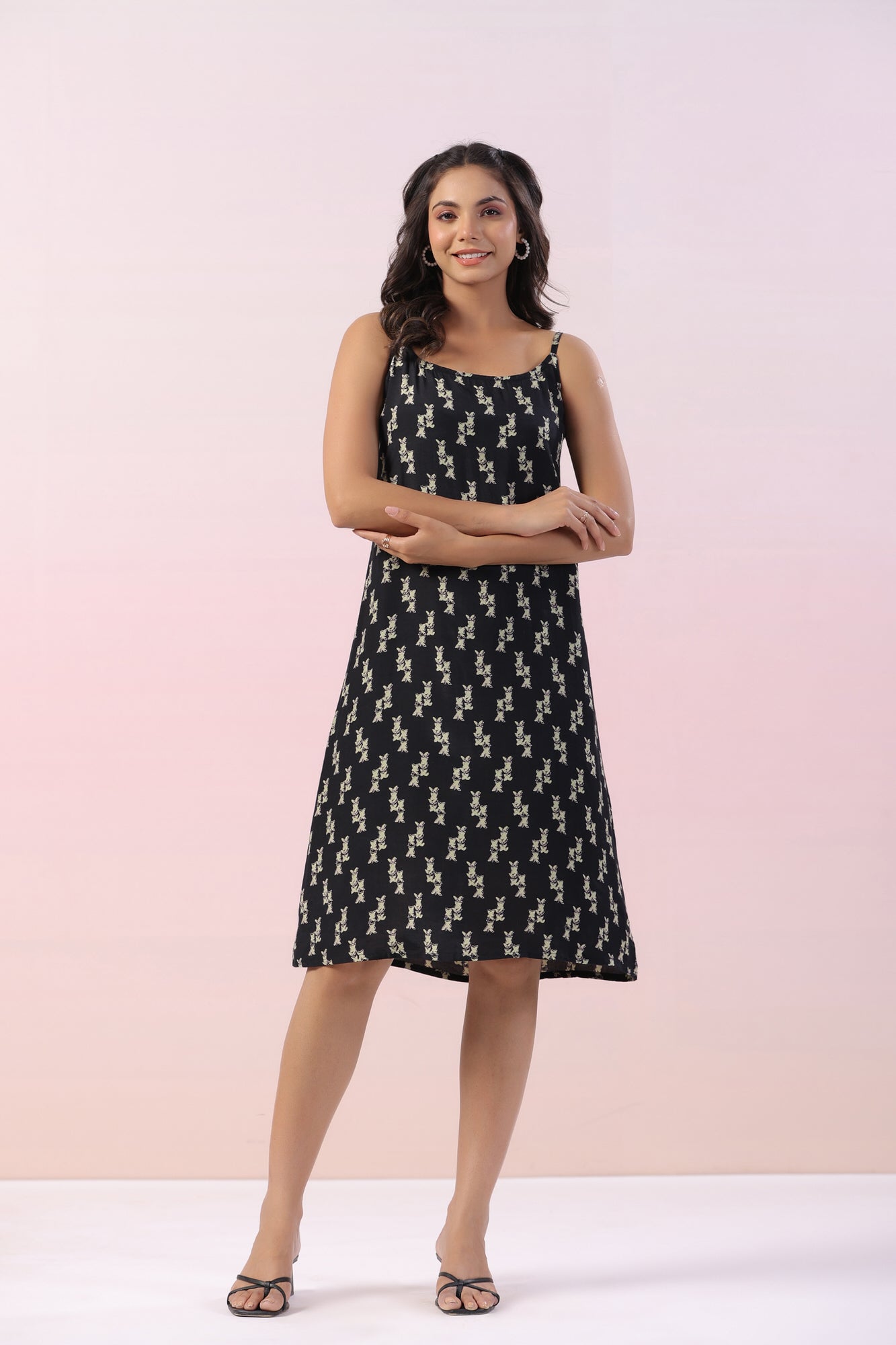 Dicentra Black Motif Russian Silk Dress