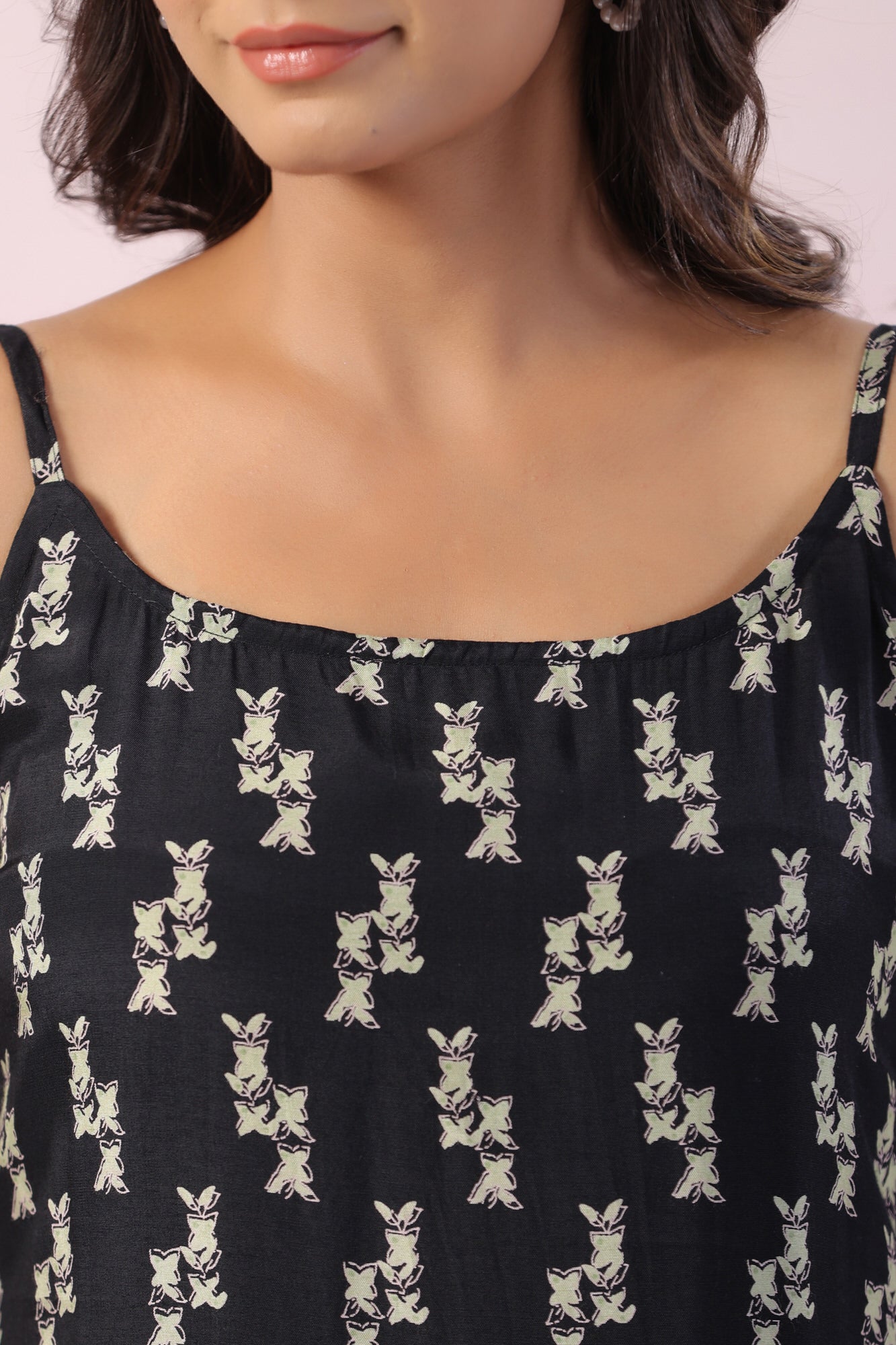 Dicentra Black Motif Russian Silk Dress
