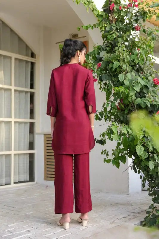 Wine Whimsy Russian Silk Co-ord Set