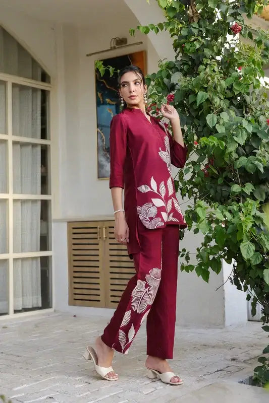 Wine Whimsy Russian Silk Co-ord Set