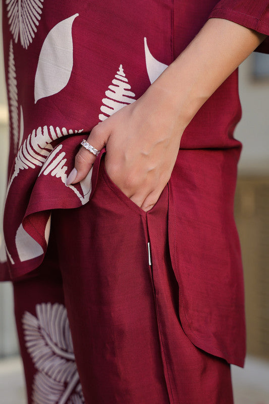 Wine Whimsy Russian Silk Co-ord Set