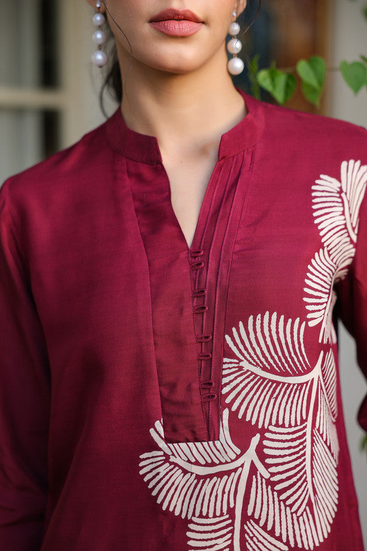 Wine Whimsy Russian Silk Co-ord Set