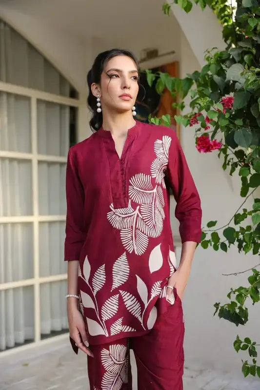 Wine Whimsy Russian Silk Co-ord Set