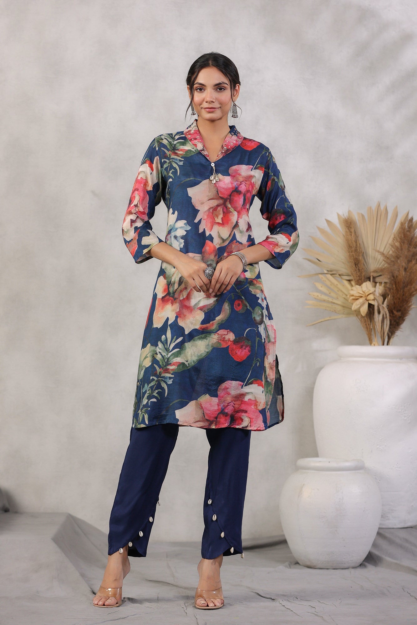 Blue Meadow Muslin Silk Co-ord Set