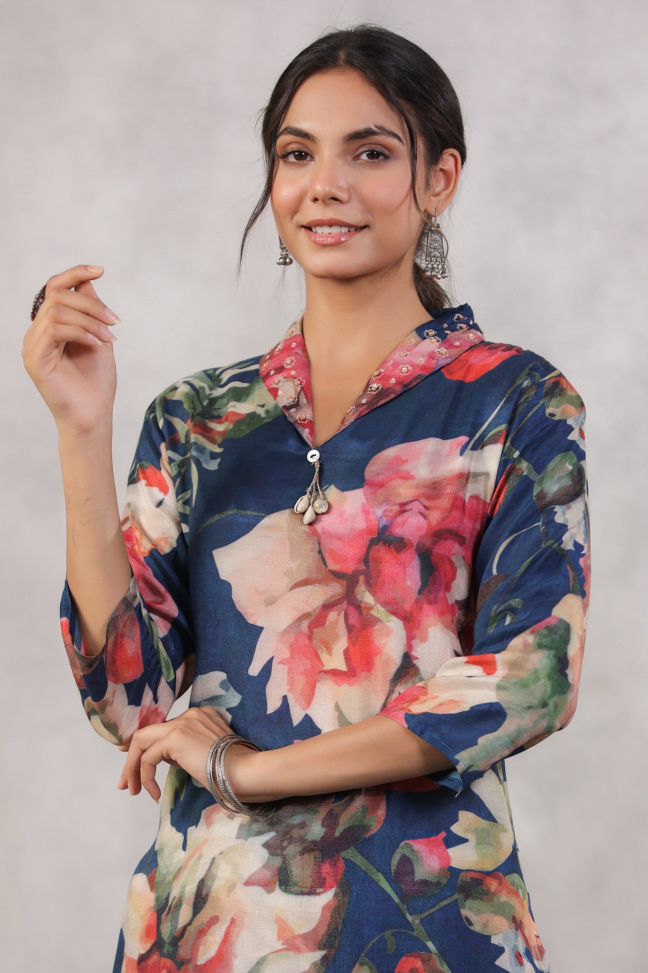 Blue Meadow Muslin Silk Co-ord Set