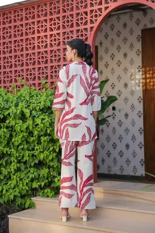 White Rouge Cotton Flex Co-ord Set