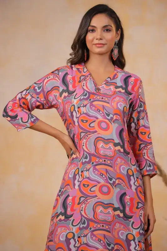 Noir Petals Russian Silk Co-ord Set