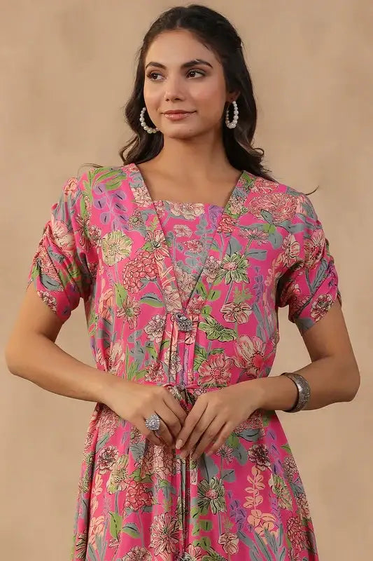 Rosette Garden Russian Silk Dress