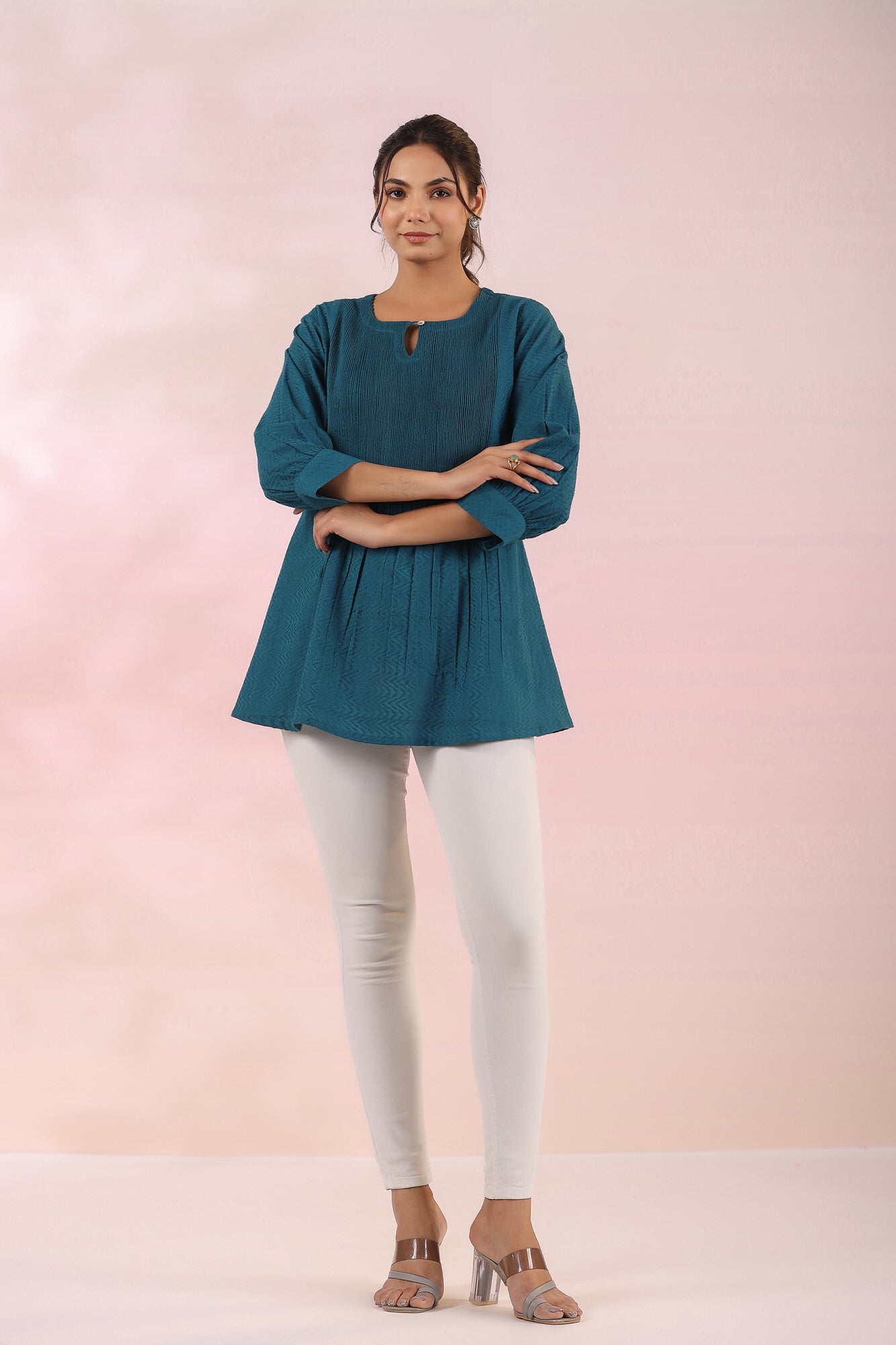 Blueberry Cotton Dobby Top