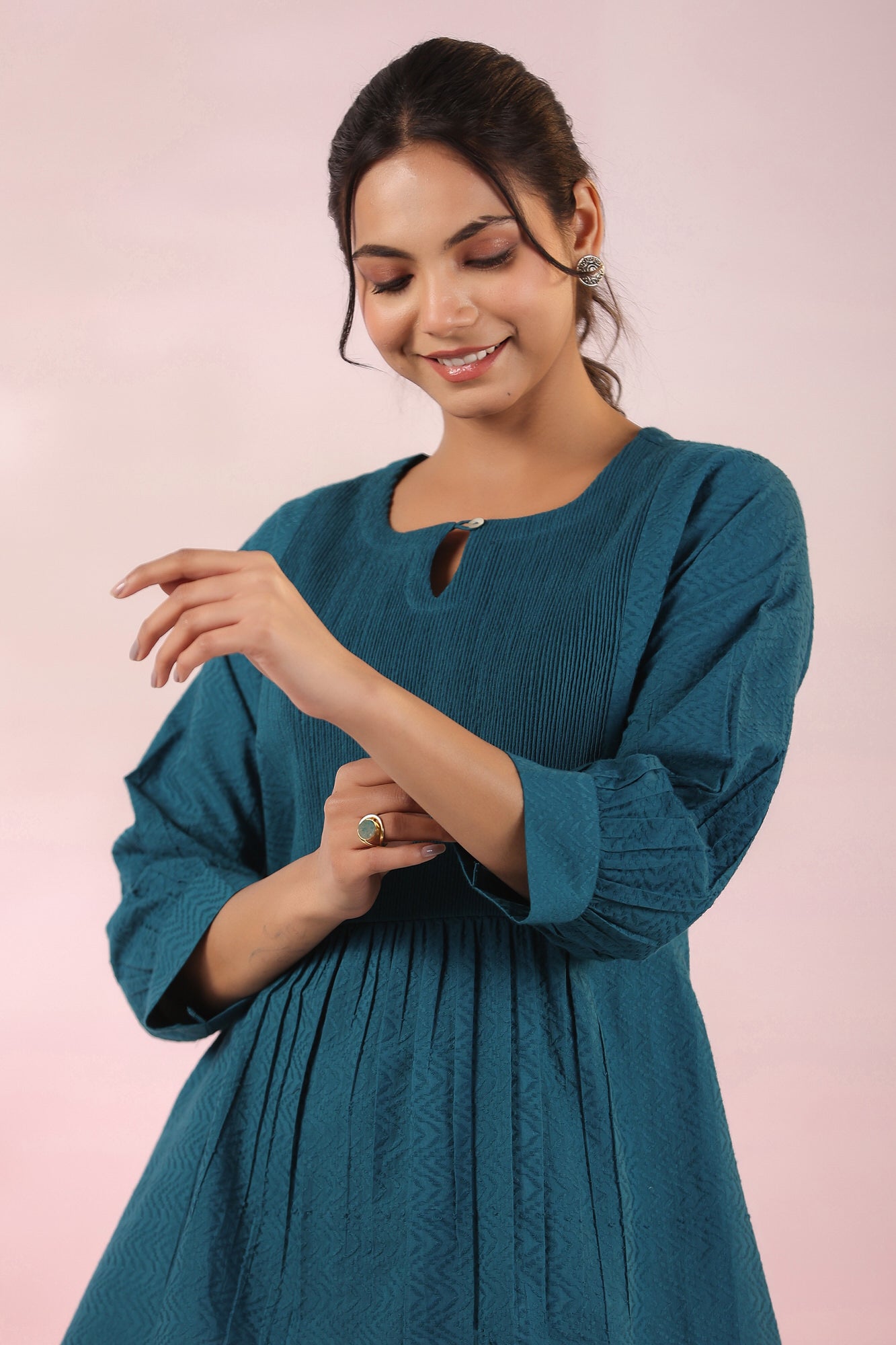 Blueberry Cotton Dobby Top