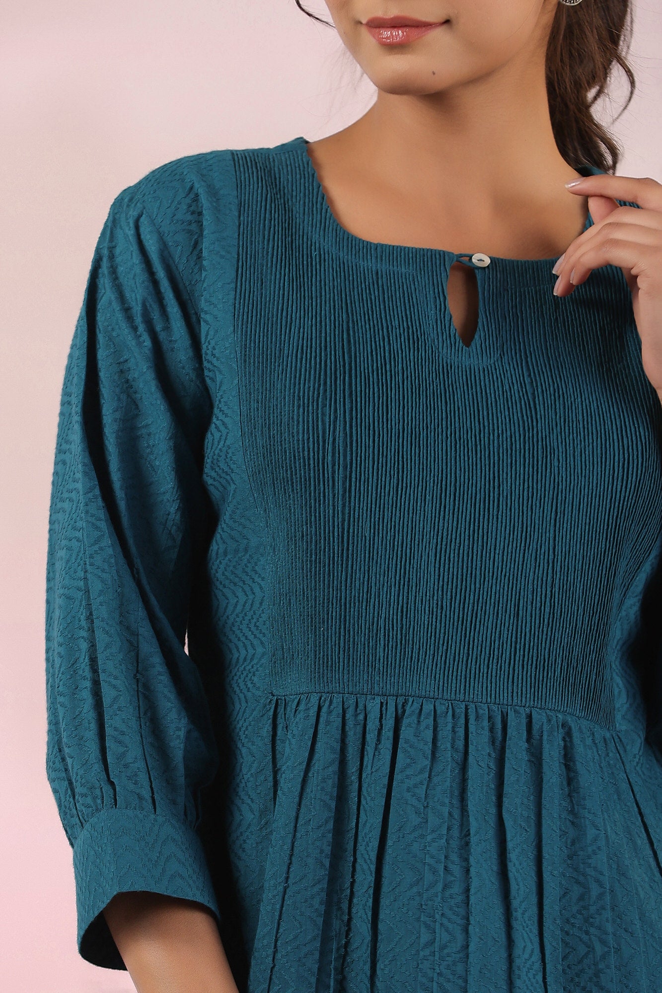 Blueberry Cotton Dobby Top