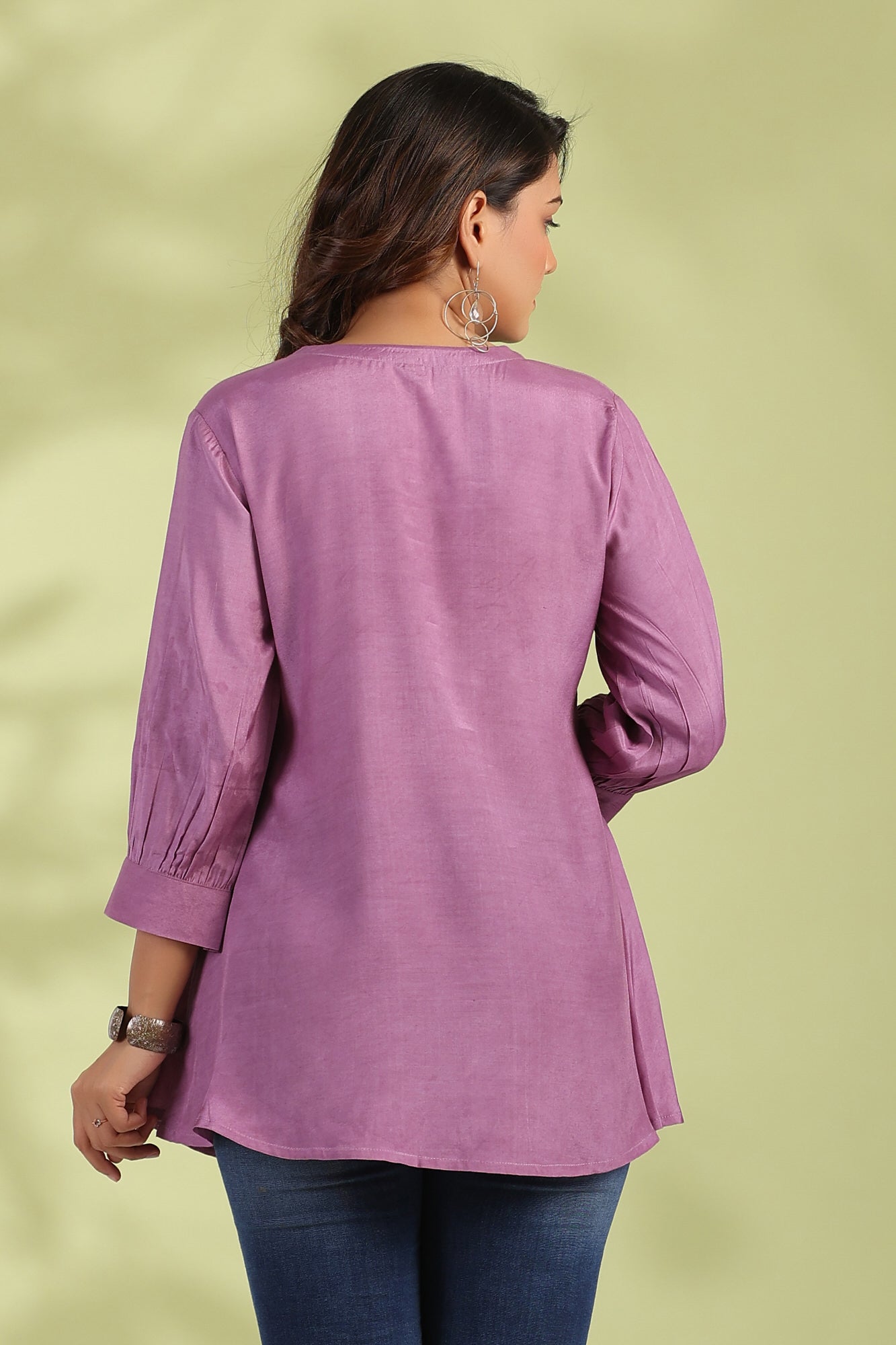 Lavender Fleur Muslin Silk Top