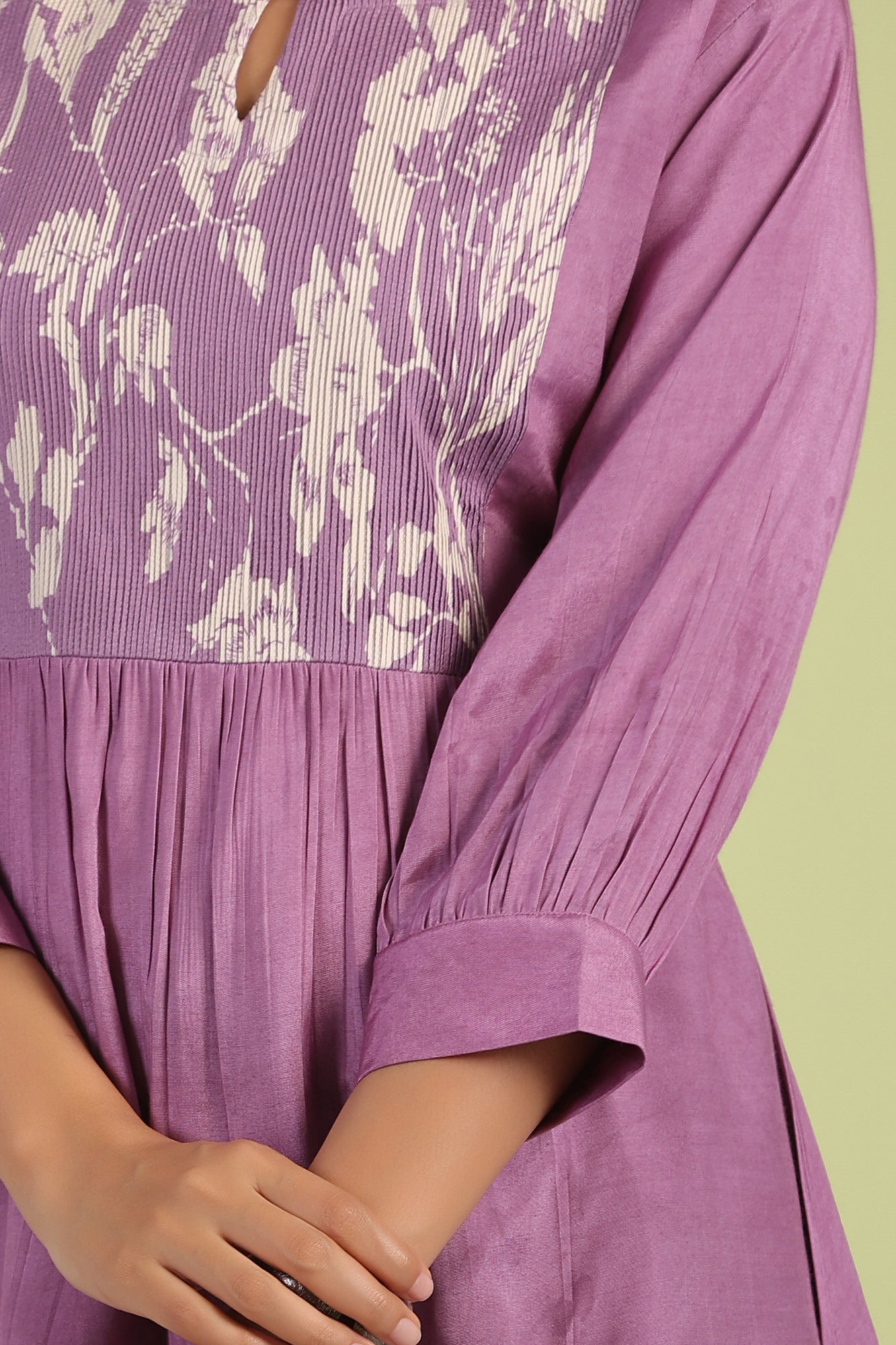 Lavender Fleur Muslin Silk Top