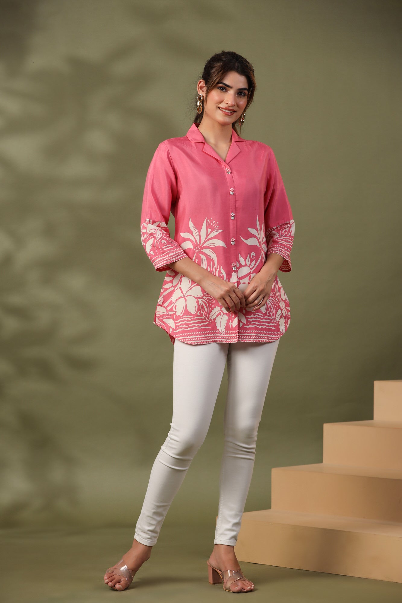 Pink Boho Russian Silk Top
