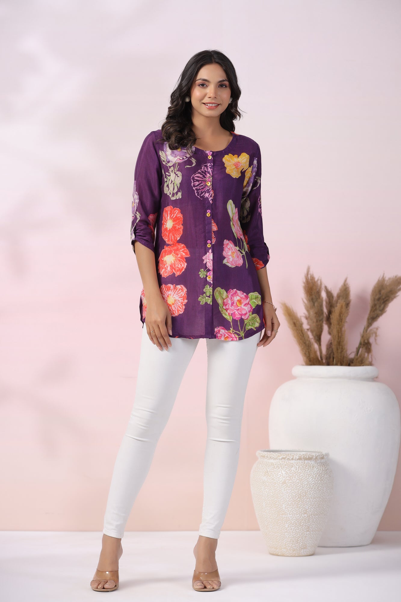 Plum Delight Muslin Silk Top