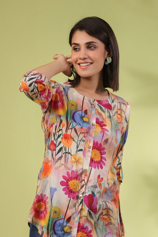 Meadow Sketch Russian Silk Top