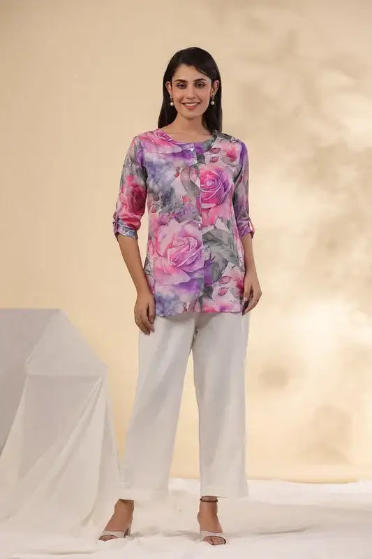 Floral Art Russian Silk Top