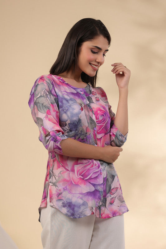 Floral Art Russian Silk Top