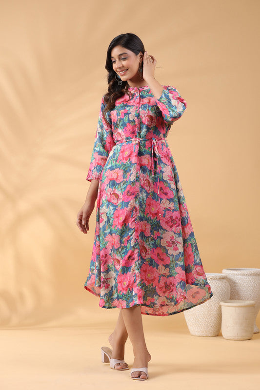 Abstract Aura Dress in Russian Silk