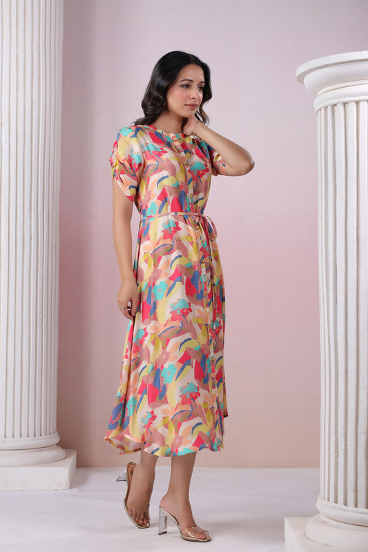 Candy Crush Shirt Dress in Russian Silk