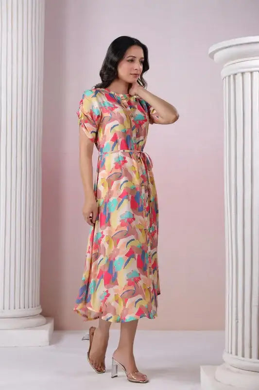 Candy Crush Shirt Dress in Russian Silk