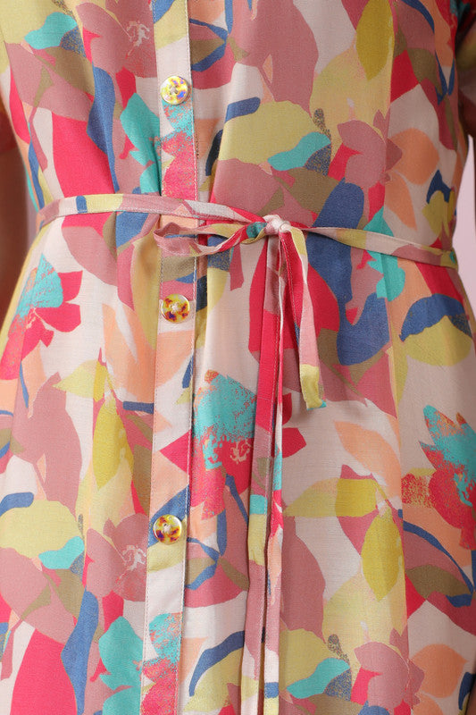 Candy Crush Shirt Dress in Russian Silk
